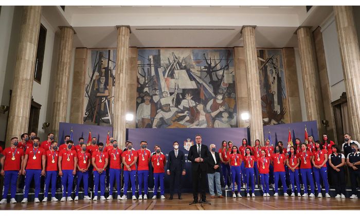 Predsednik Srbije priredio prijem za osvajače medalja sa Olimpijskih igara